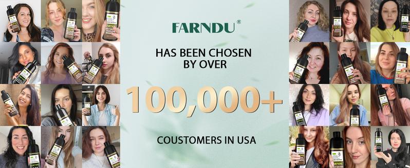 FARNDU Hair Dye 3-in-1 Shampoo Haircare, Cover Gray Hairs, 10 Mins Hair Coloring, Plant Extracts, Long Lasting, Mild, Moisture (400 mL)