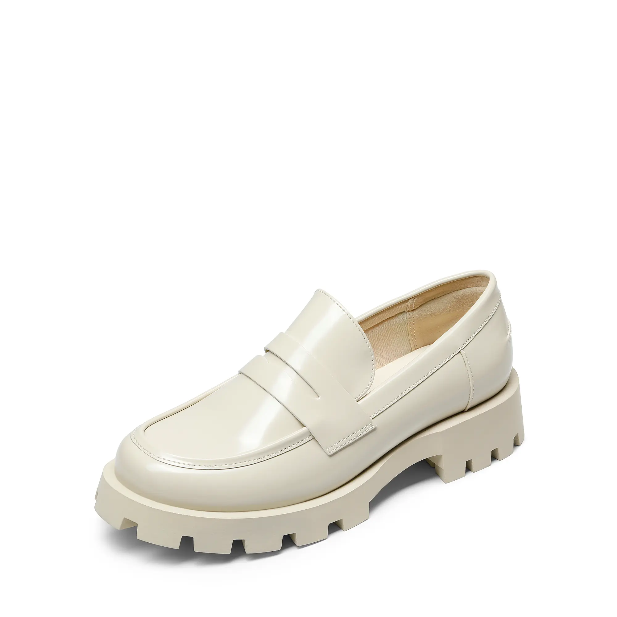 Dream Pairs Women's Flats, Casual Lug Sole Faux Leather Loafers, Comfortable Lightweight Slip-On Shoes for Women for Work, Walking Shoes, Slip Ins Shoes,shoes for back to school,back to school shoes