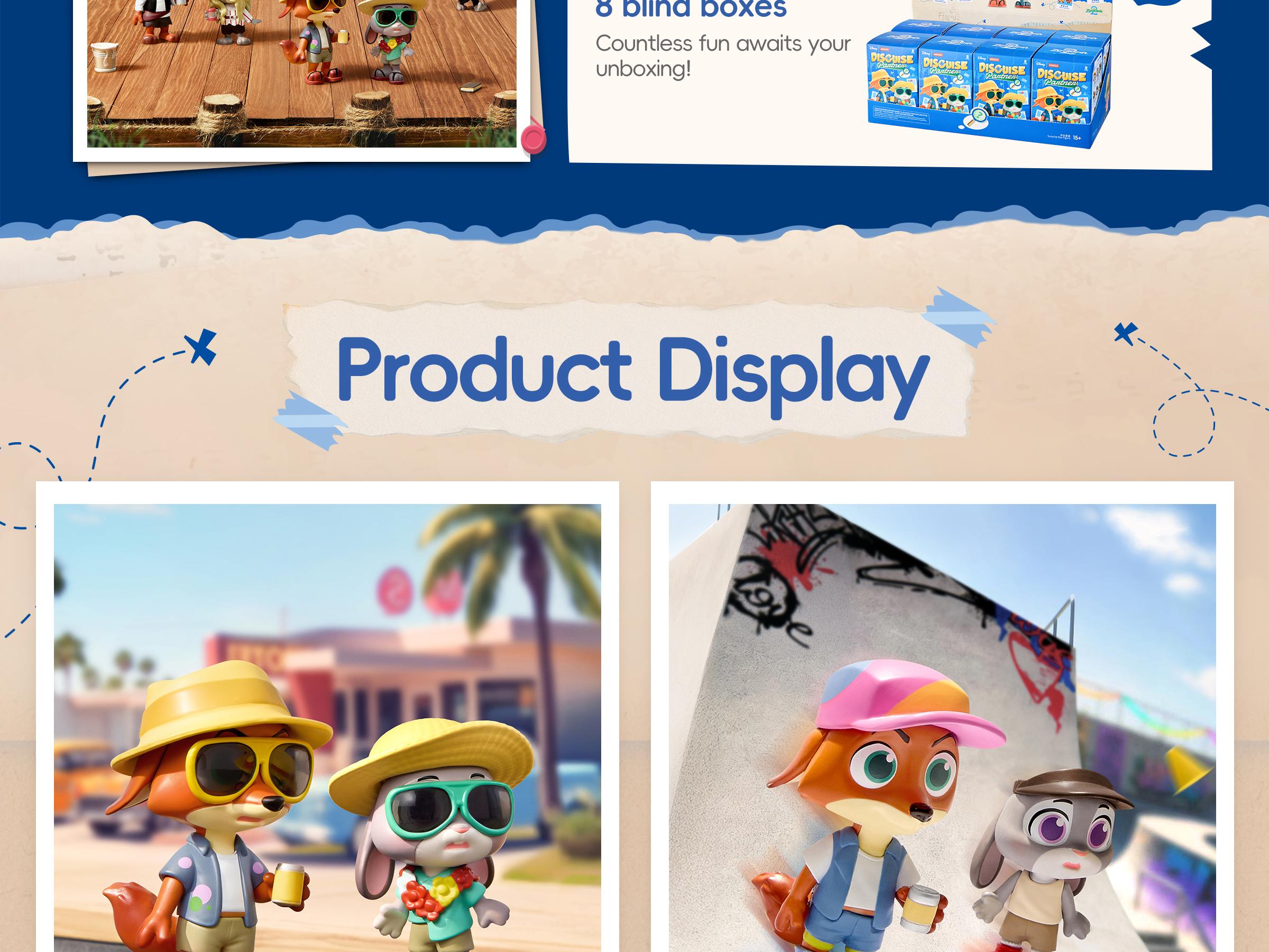 Disney Zootopia Partners Disguise Series Figurine Blind Box - Cute Desktop Ornaments for Couples, Random Surprise Gift Set for Girls Birthdays