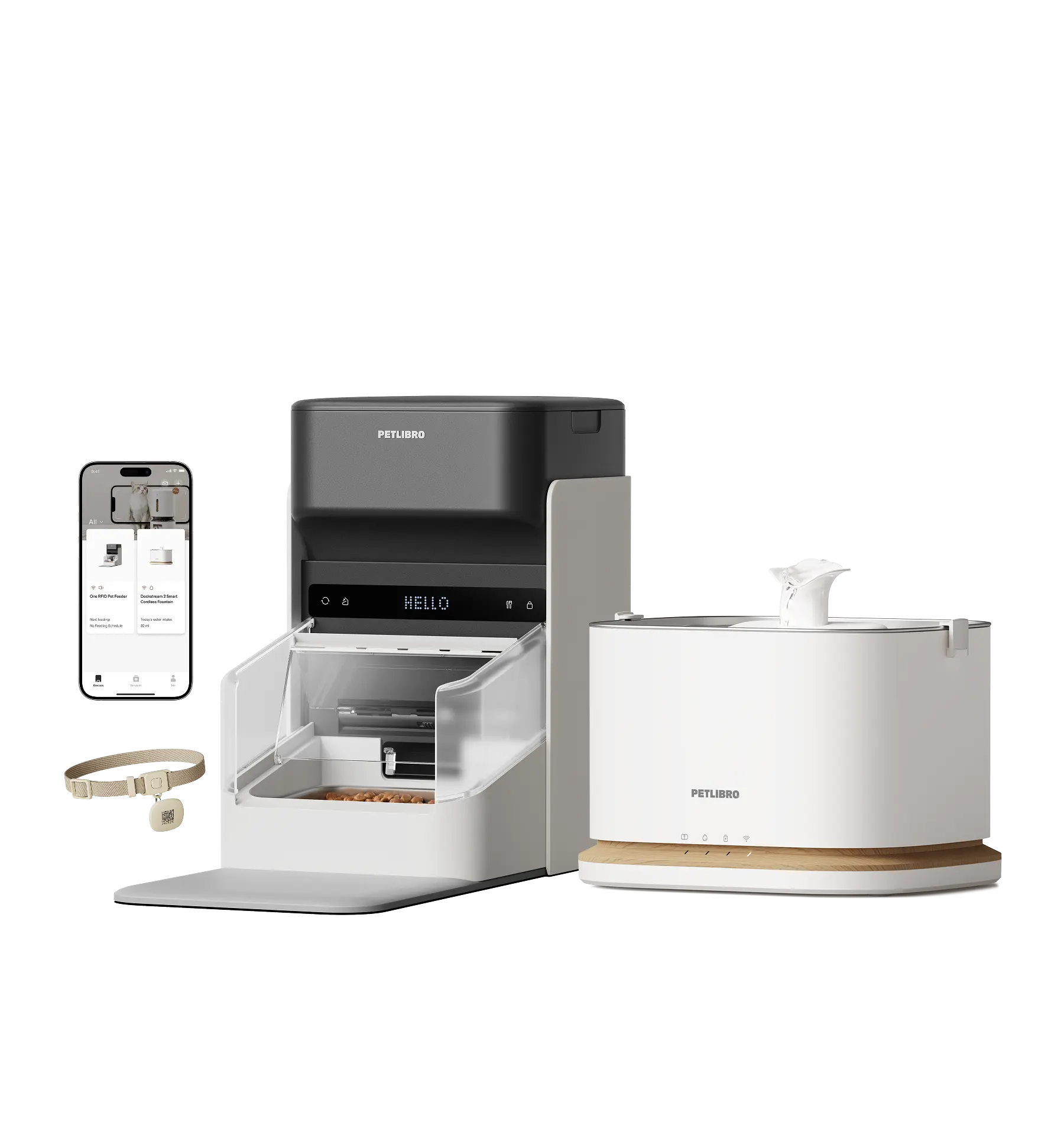 RFlD Smart Feeder & Dockstream 2 Smart Cordless Fountain