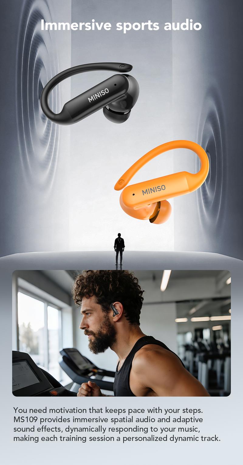MINISO MS215 Wireless Bluetooth 6.0 In-Ear Headphones Open-Type Design High-Fidelity Sound Low Latency Comfortable Fit Ideal for Daily Use and Gifting