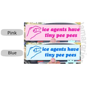 Ice Agents Have Tiny Pee Pees Bumper Car Magnet, Fck ICE, anti trump gestapo, protect immigrants, resist fascism