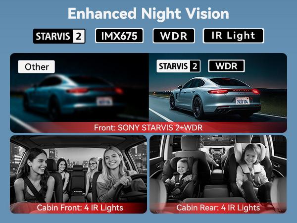 REDTIGER F17 Plus 4 Channel Dash Cam 2.7K+1080P*3 STARVIS 2 128GB Card 360° Front Inside Rear IR Night Vision 5GHz WiFi GPS Voice Control Touchscreen Parking Mode Holiday Haul