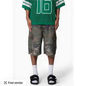 mnml Baggy Distressed Cargo Shorts - Washed Camo