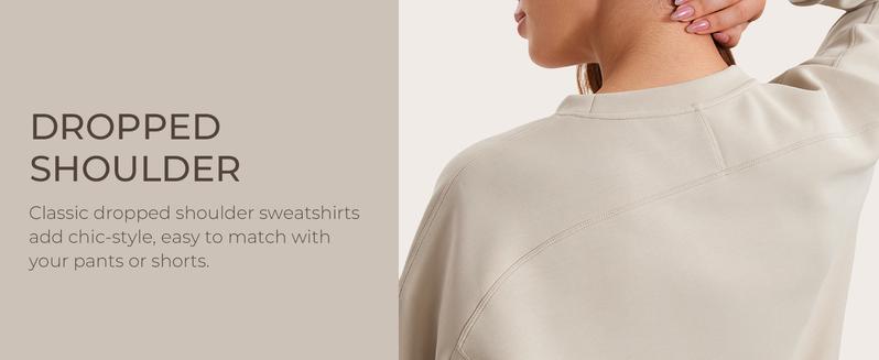 CRZ YOGA Womens SoftAura Crewneck Sweatshirt Long Sleeve Workout Casual Pullover Basic Fall Tops