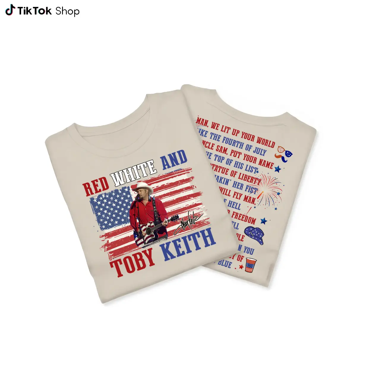 Toby Courtesy of the Red T-Shirt, Red White and Blue Shirt, 4th Of July Tee, Toby Keith TShirt