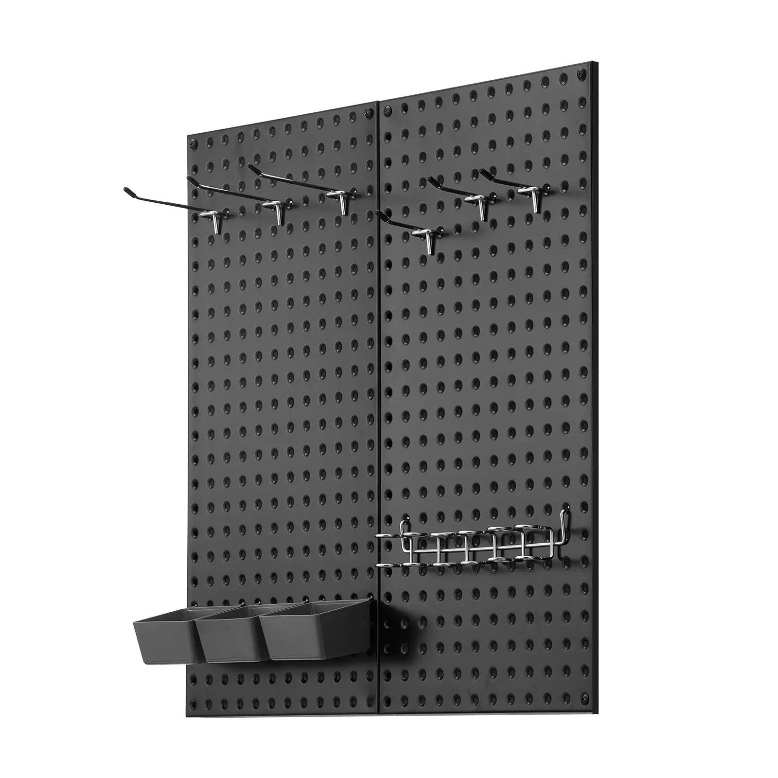 Metal Pegboard Racks - 2-Piece 32"×16" Steel Panels, Garage Tool Wall Organizer