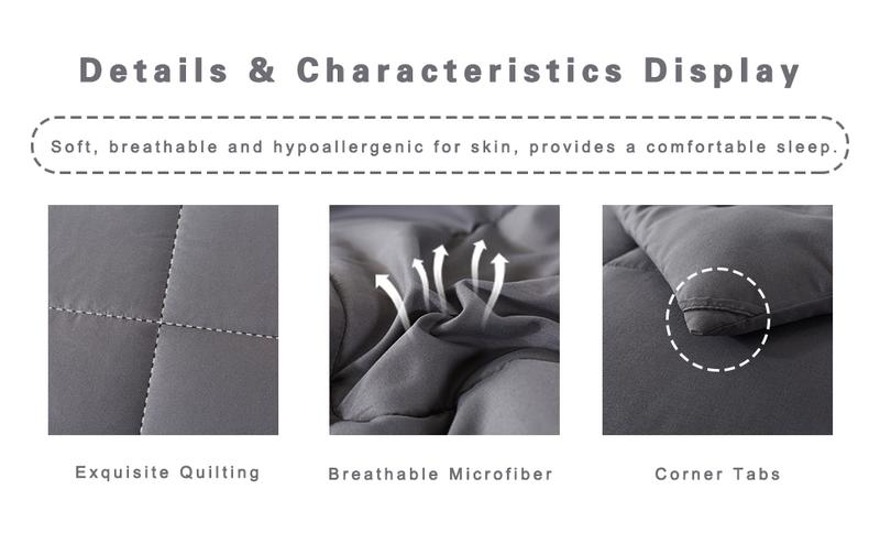 DOWNCOOL 3pcs Lightweight Comforter Set for All Seasons, Bed in a Bag with 1 Comforter & 2 Pillowcases (Only 1 for Twin Size), Quilted Box-Stitch Design