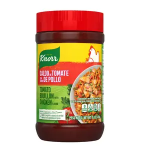 Knorr Caldo de tomate con sabor de pollo-Tomato Bouillon with Chicken Flavor For Sauces, Soups and Stews Granulated Fat and Cholesterol Free 7.9 oz