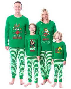 Looney Tunes Bugs Bunny, Lola Bunny, Tweety Bird, Tazmanian Devil Christmas Tight Fit Family Pajama Set