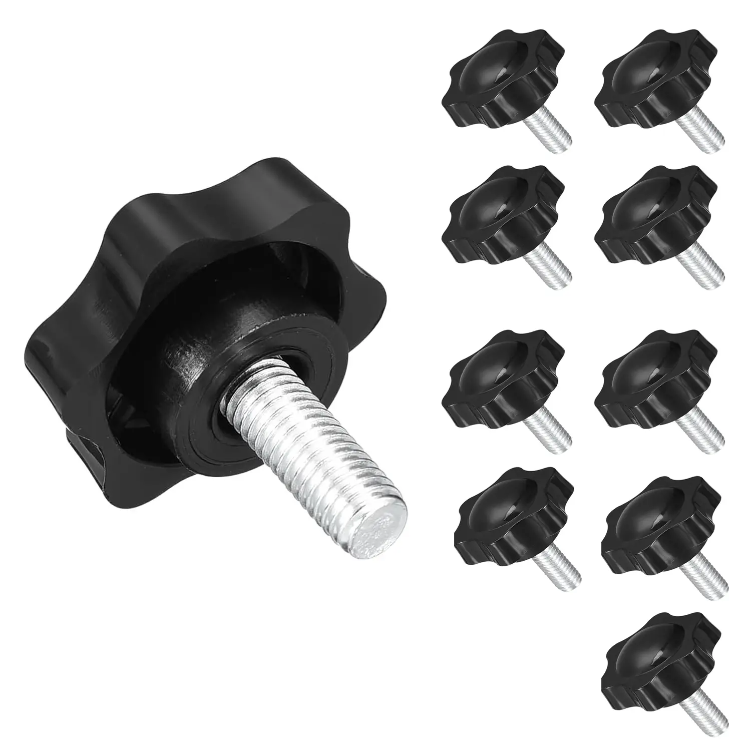10 Pcs M6/m8/m10 X 30mm Star Knobs, 38mm Diameter Plastic Hex Locking Screw Replacement, Suitable for Umbrella Base Replacement Knobs