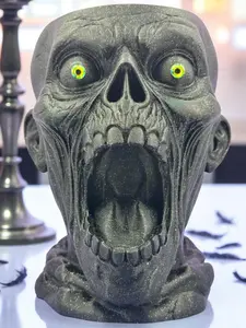 Zombie Skull Planter – Screaming Horror Décor | Gothic Accent & Unique Conversation Piece