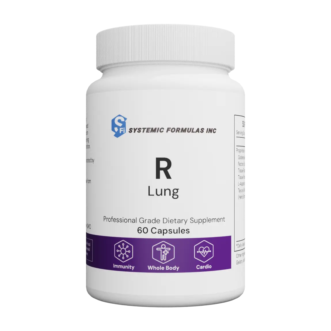 Systemic Formulas Bio Function R Lung Support Edible Capsules - Gluten-Free, 50g Urea-Infused Vitamin Dietary Supplement with Amino Acids, L-Lysine HCl, Goldenseal Root Powder, Botanical Extracts, Antioxidant Respiratory Aid, Respiratory Care
