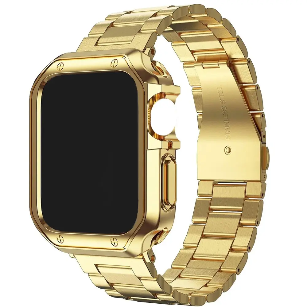 Metal Watch Strap and Shockproof Protective Case, Smartwatch Accessories for Apple Watch Series 10/11, Ultra/Ultra 3, SE/SE 3, Smart Watch Straps and Case Combo for 49/45/44/42/41/40/38 mm iWatch