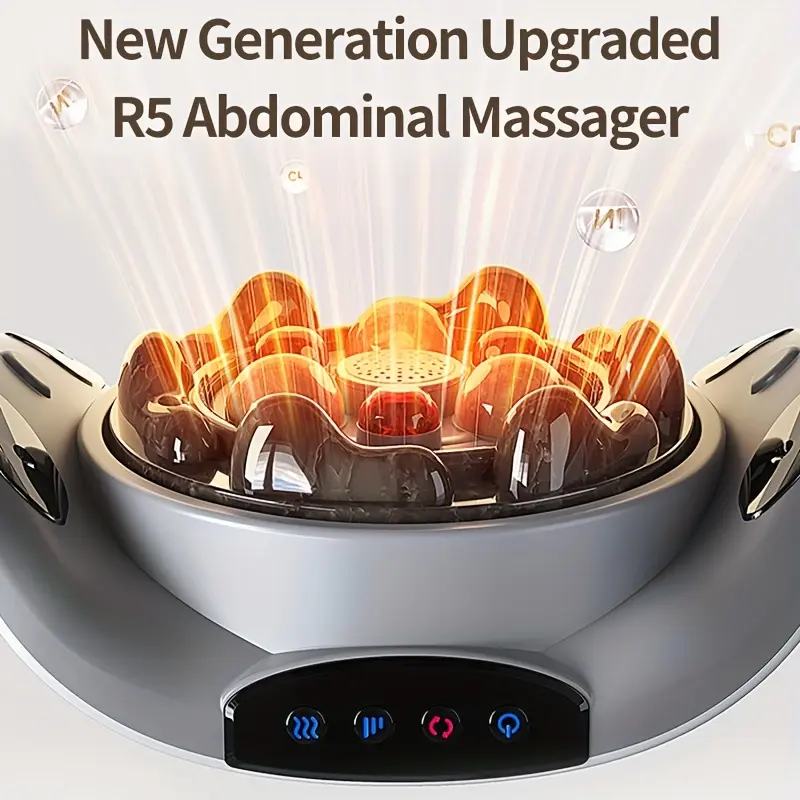 Automatic Abdominal Massager, Heated Bian Stone Abdominal Massager, Electric Massage Machine for Flat Tummy, Waist & Abdomen Care, Aid Digestion, Adjustable Relaxing Gift