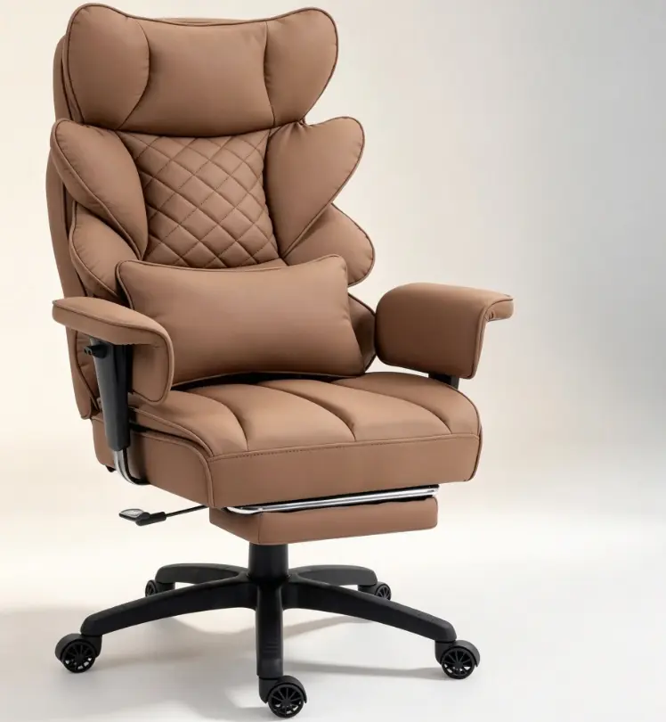 Ergonomic Office Chair - Big & Tall Executive Desk Chair with Pocket Spring Lumbar Support, High-Back Adjustable Gaming Chair, Removable Footrest & 3D Armrests