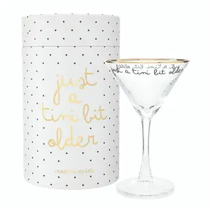 Gold Foil Martini Glassware, 5.5oz Drinkware - Tini Bit Older, Glassware Drinkware