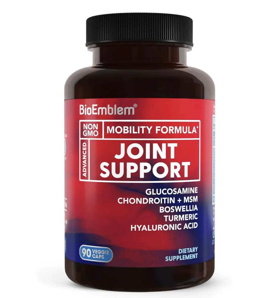【BioEmblem】Joint Health Support, Glucosamine Chondroitin & MSM 1500 MG with Boswellia, Turmeric & Hyaluronic Acid, Mobility, Flexibility, Cartilage