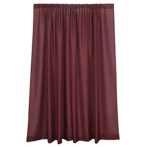 2 Pack 5ftx8ft Burgundy Polyester Backdrop Drape Curtains With Rod Pockets, Event Divider Panels 130GSM