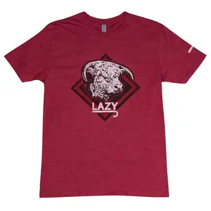 Lazy J Ranch Red Diamond Hereford Short Sleeve T-Shirt - Burgundy