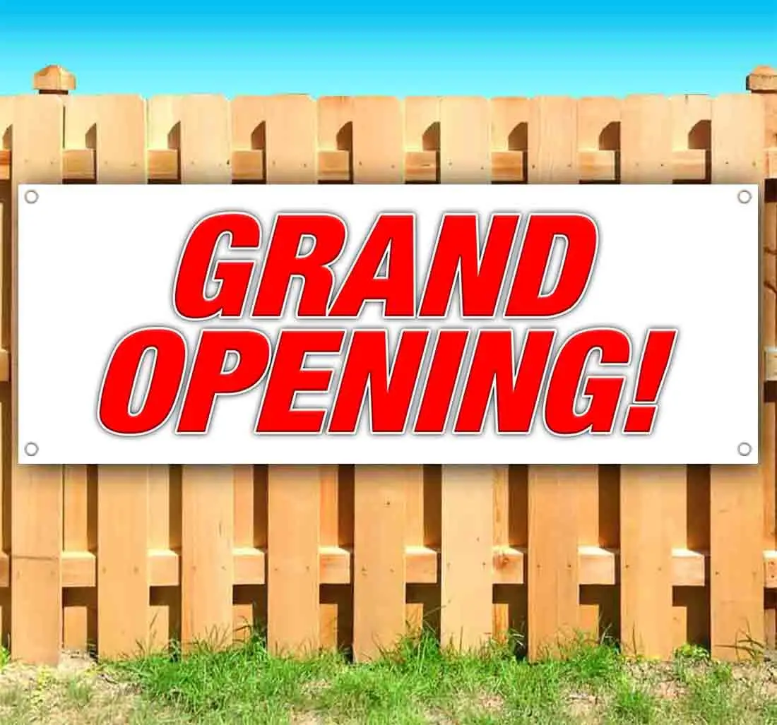 Grand Opening Vinyl Banner – Heavy-Duty 13 oz Indoor/Outdoor Business Sign – Multiple Sizes