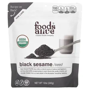 Foods Alive Organic Black Sesame, Seed, 12 oz (340 g)