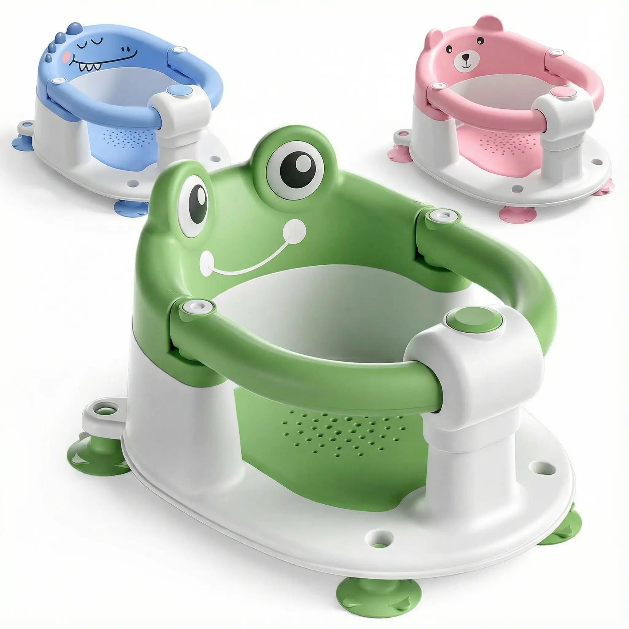 #backtoschool Baby Bath Chair for 5-18 Months Babies with Sit-Up Design Non-Slip Structure 4 Suction Cups Soft Cushion Compact Portable Safe & Secure Bath Time Gift,sunscreen