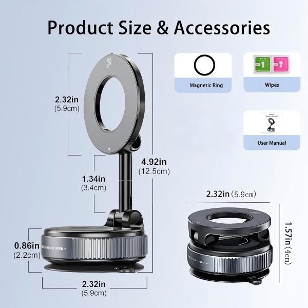 Guccqueen Universal Magnetic Car Phone Holder Strong Vacuum Suction Cup Mount for All Smartphones & Vehicles Foldable Design Works on Dashboard Gym & Bathroom Mirrors Guccqueen Universal Magnetic Car Phone Holder Strong Vacuum Suction Cup Mount for All Smartphones & Vehicles Foldable Design Works on Dashboard Gym & Bathroom Mirrors