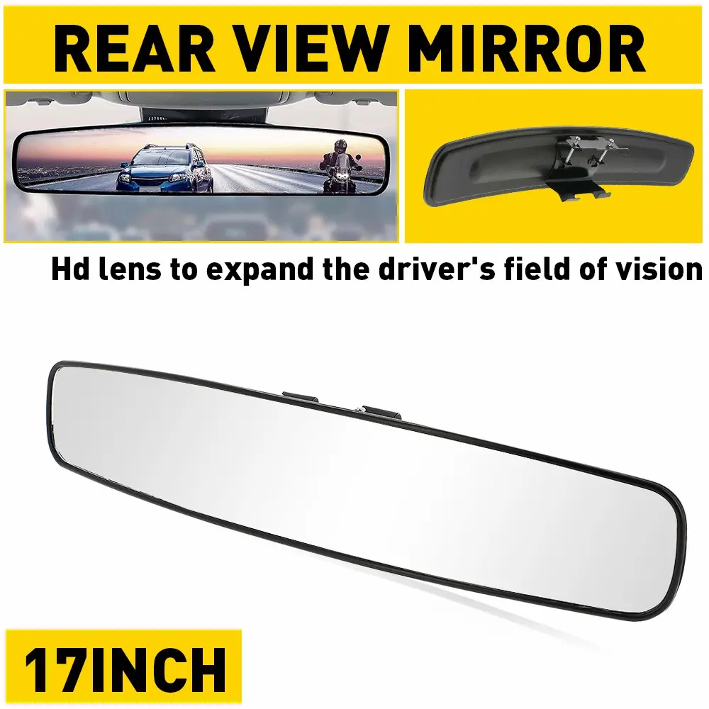 AUTOONE 17" Panoramic Rearview Mirror - Anti-Fall Design, Easy Installation for Car/SUV/Truck, Clear HD, Car Rearview Mirrors, Rearviewmirror, Auto Parts Accessories, back to school