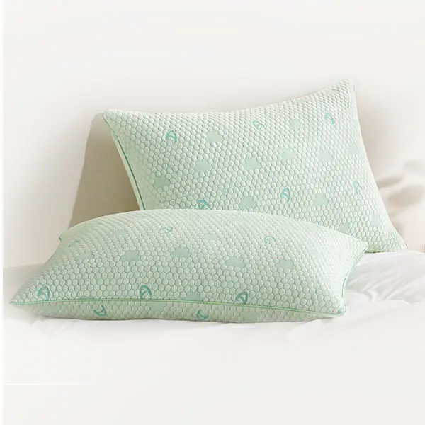 ACCURATEX Cooling Memory Foam Pillows for Sleeping, Set of 2, Adjustable Fluffy Pillows with Removable Cover, Cool Bed Pillow for Side Back Stomach Sleepers, Machine Washable, Green