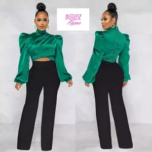 2 PC Blouse Pants Set