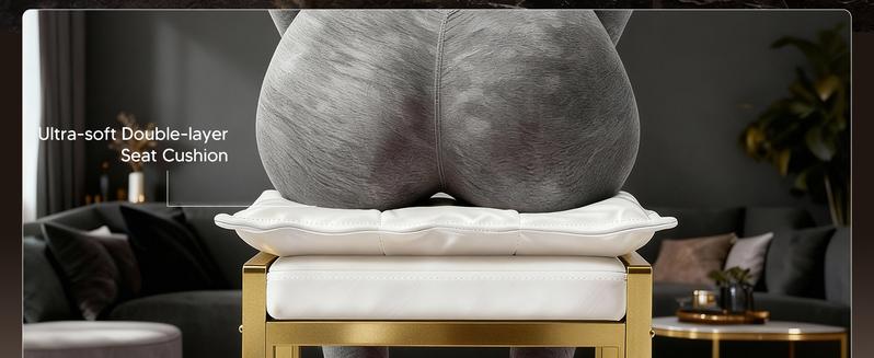 HOMRELEXA Bar Stools with Double Cushion Comfortable Seating, Modern Bar Stools Set of 2 with Footrest, Counter Height Bar Chairs, Easy Assembly, for Kitchen Island, Bar, Counter, chair for dining