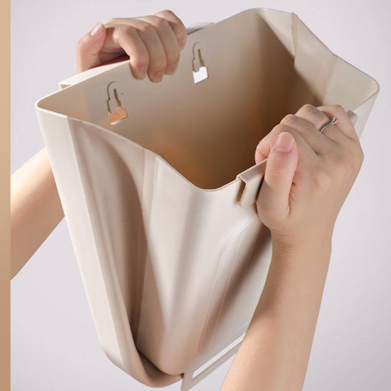 Foldable Kitchen Trash Can, Hanging Trash Bin,Space-saving Hanging Garbage Can for Kitchen Cabinets, Kitchen Accessories,household items,trash cans for kitchen,Kitchen Accessories Trashcan
