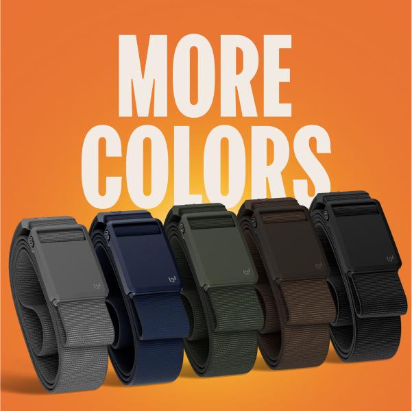 Groove Life Groove Belt Ultra - Black | Comfortable, Lightweight, Durable, Adjustable Stretch Belt for Men, Magnetic Curved Polymer Buckle, Machine Washable, Limited Lifetime Warranty