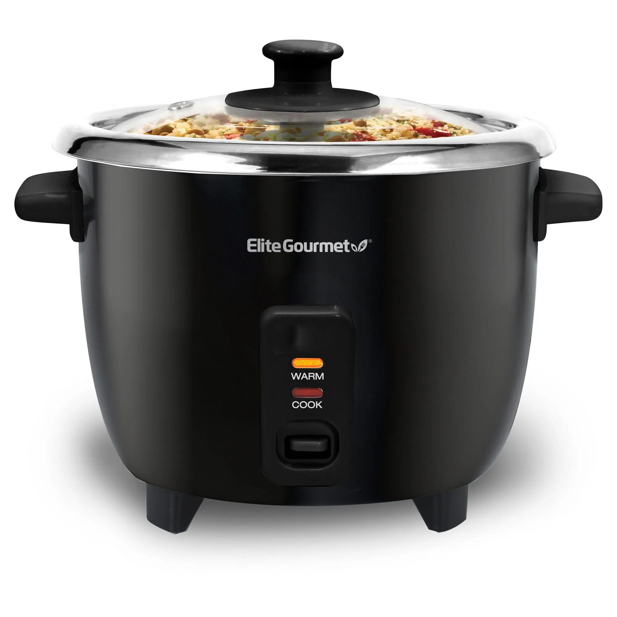 Elite Gourmet 6-cup Rice Cooker with  Stainless Steel Pot