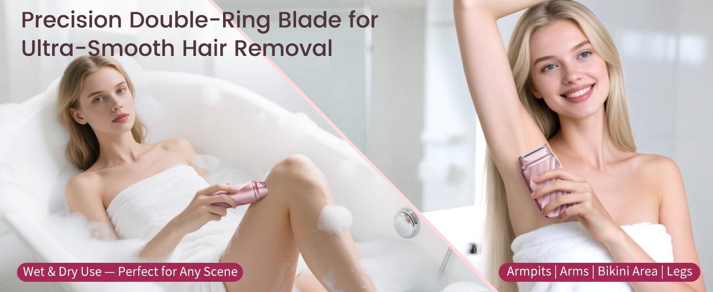 LILA Dual-Head Mini Electric Beard Shaver – Waterproof Rechargeable 2-in-1 Razor, Portable Full Body and Facial Epilator for Painless Trimming of Pubic Hair, Face, Underarms and Legs – 2025 New Shaver,Christmas gifts,New Year's gifts