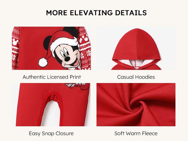 PatPat Disney Mickey & Stitch Family Matching  Hoodies Snow Pattern Long Sleeve Pullover Sweatshirts for Holiday Season Easter