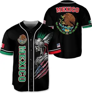 Mexico Aztec Warrior Baseball Jersey, Mexico Aztec Jersey Shirt, Flag Mexico Baseball Shirt, Mexico Shirt, Mexico Lover Gifts, Shirts For Men And Women