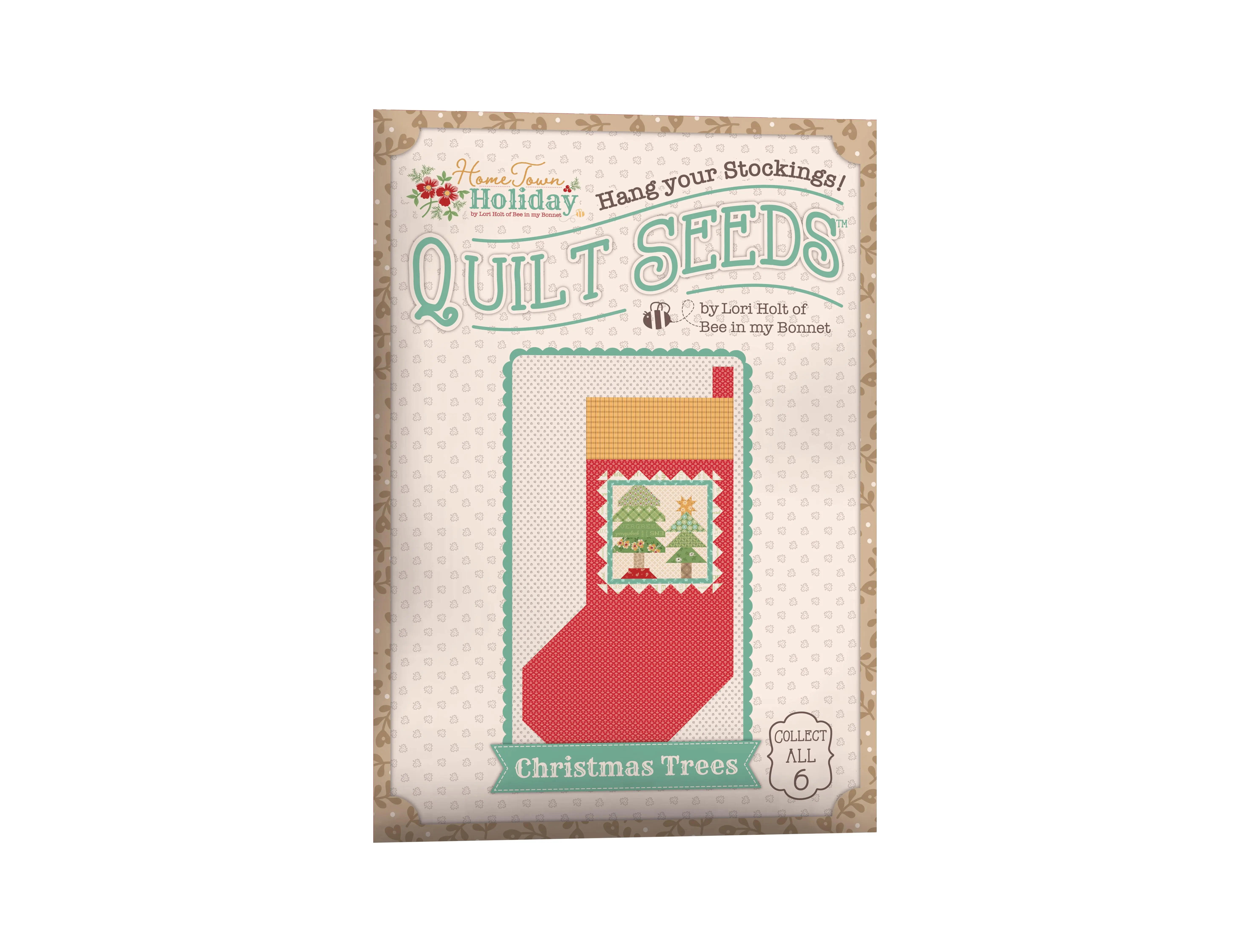 Home Town Holiday | Quilt Seeds Stocking No. 1 - Christmas Trees | Quilt Block Pattern 22" x 40"