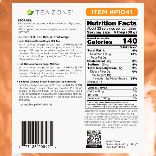 Tea Zone Boba Tea Powder - Perfect for boba tea, smoothies, slushies, milk teas and flavored tea