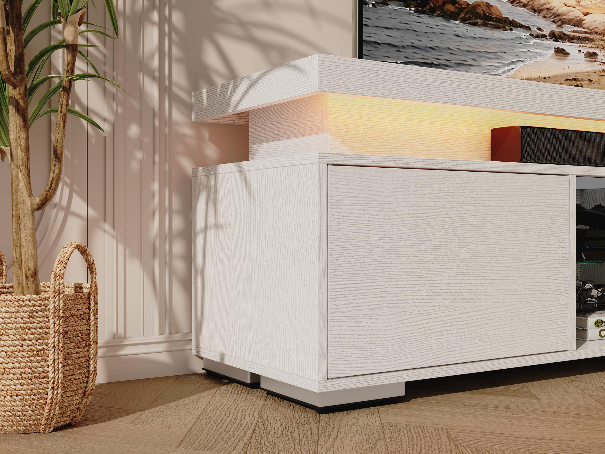 Yitahome TV Stands for Living Room, Modern Entertainment Center w/Power Outlets, LED Television Stands with Storage, Wood TV Stand, Gaming Media Stand Yitahome TV Stands for Living Room, Modern Entertainment Center w/Power Outlets, LED Television Stands with Storage, Wood TV Stand, Gaming Media Stand