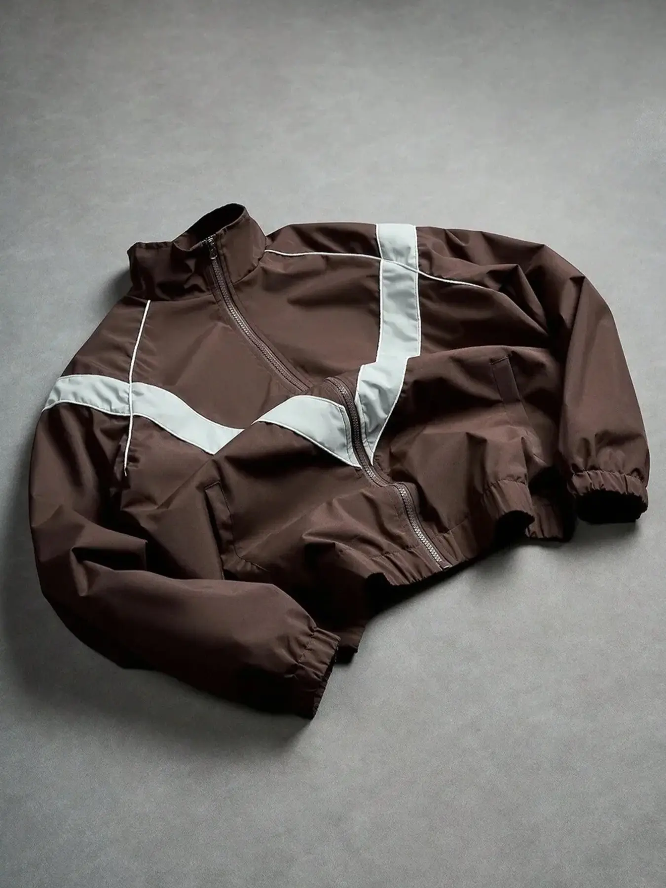 Men's Stand Collar Patchwork Flying Jacket, Lightweight Casual Long Sleeve, All-Season Windproof with Pockets, Outdoor Sports Jacket, Casual Jacket Coat
