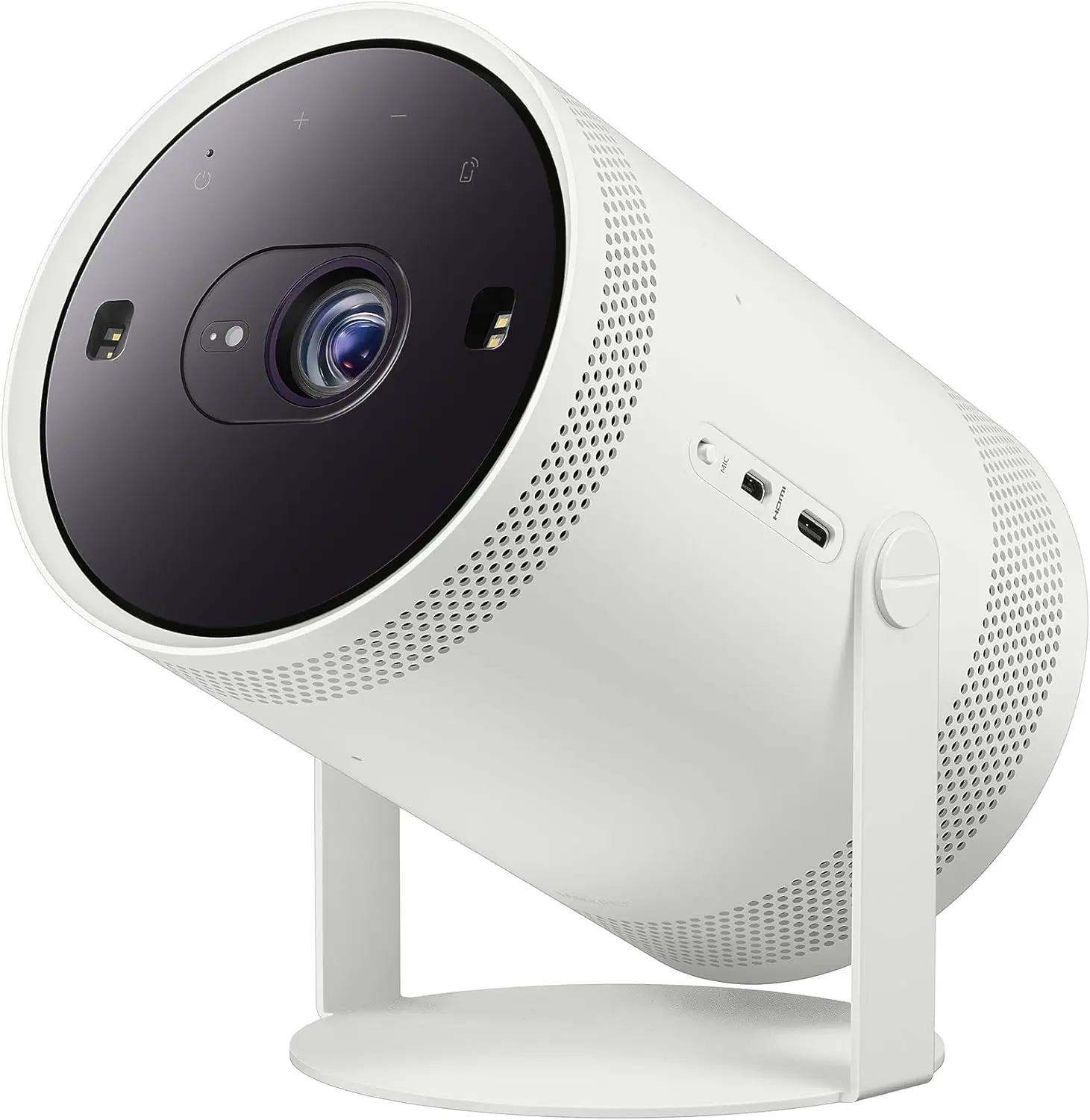 Samsung The Freestyle 2nd Gen Smart Portable Projector (2023 Model, SP-LFF3CLAXXZA) - 30"-100" Big Screen, FHD, HDR, 360 Audio, Gaming Hub, Mobile Compatibility, Bluetooth-WiFi, USB-C, ARC, 230Lumens, Micro DLP Lens, Lens Cap, Bluetoothwifi, Build-In Audi