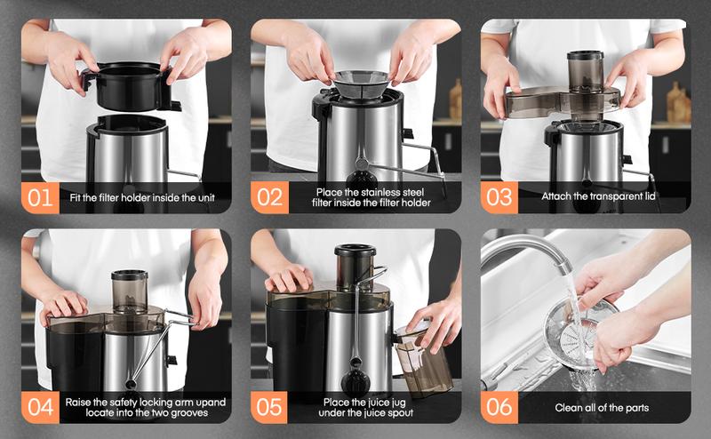 Aiheal Juicer Machine with 3-Speed Centrifugal Juicer, 3 Inch Wide Mouth Feed Chute, Cleaning Brush, and Recipe BPA-Free Aiheal Juicer Machine with 3-Speed Centrifugal Juicer, 3 Inch Wide Mouth Feed Chute, Cleaning Brush, and Recipe BPA-Free