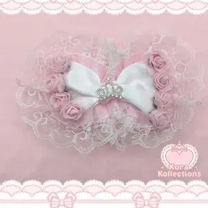 handmade lacey rose bow by kora kollections
