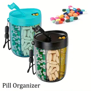 6-Compartment Cute Pink Pill Dispenser Organizer - Portable Travel Pill Case with Wide Opening, Anti-Mix Design, for Daily Medication Management, Medication Sorting | Stylish Medication Holder | Polypropylene Construction, Pill Box
