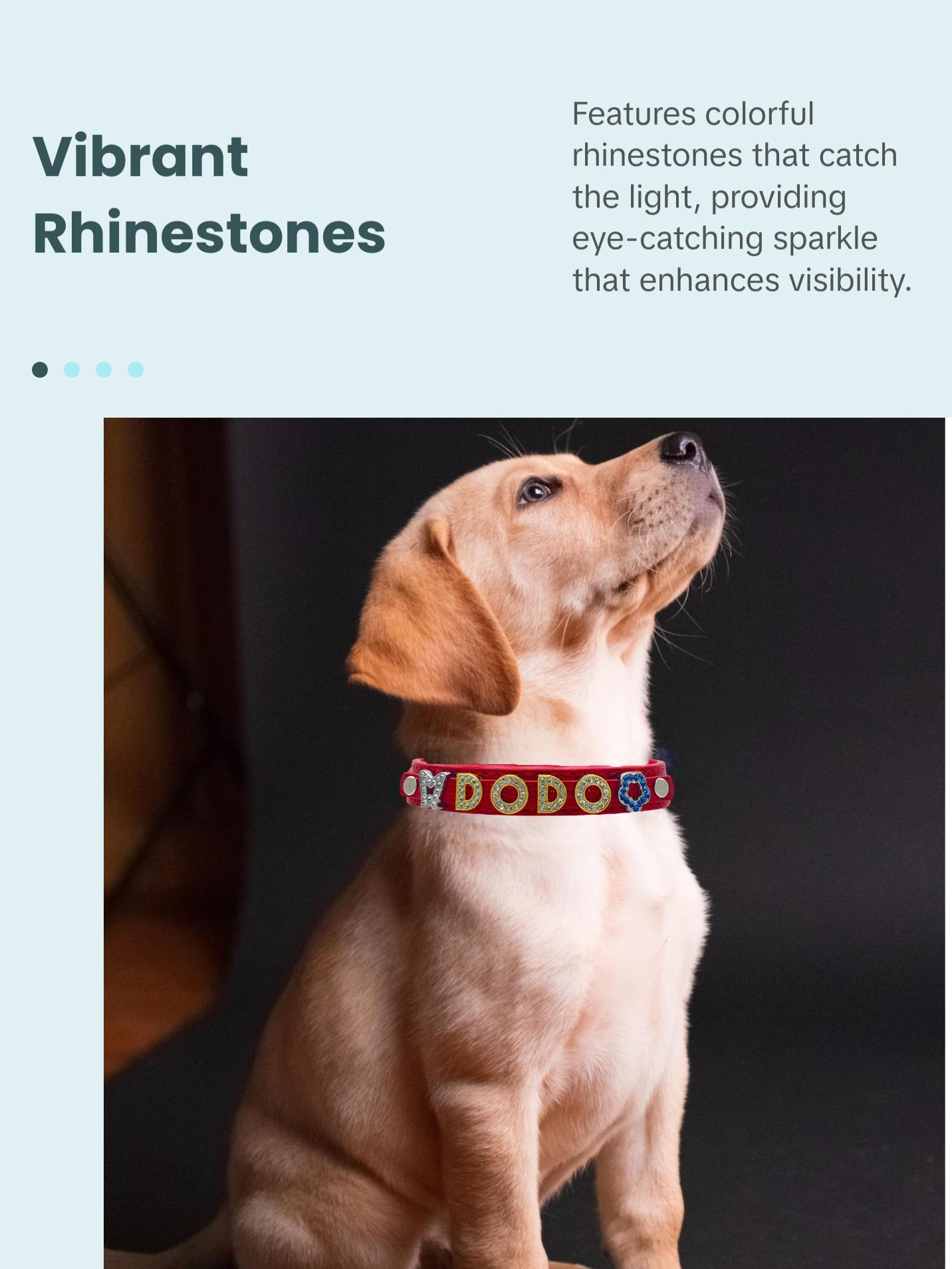 ALPHABET Shine Personalized Handmade PU Leather Dog Collar