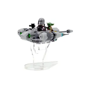 Clear Acrylic Display Stand Compatible with LEGO 75363 Mandalorian N-1 Starfighter (Microfighter) - Set Not Included