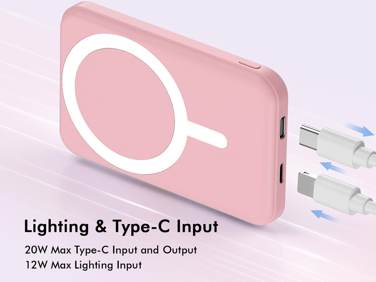 Podoru MagSafe Battery Pack, 5000mAh Magnetic Wireless Power Bank, Fast Charging Portable Charger for iPhone 17/16/15/14/13/12 All Series