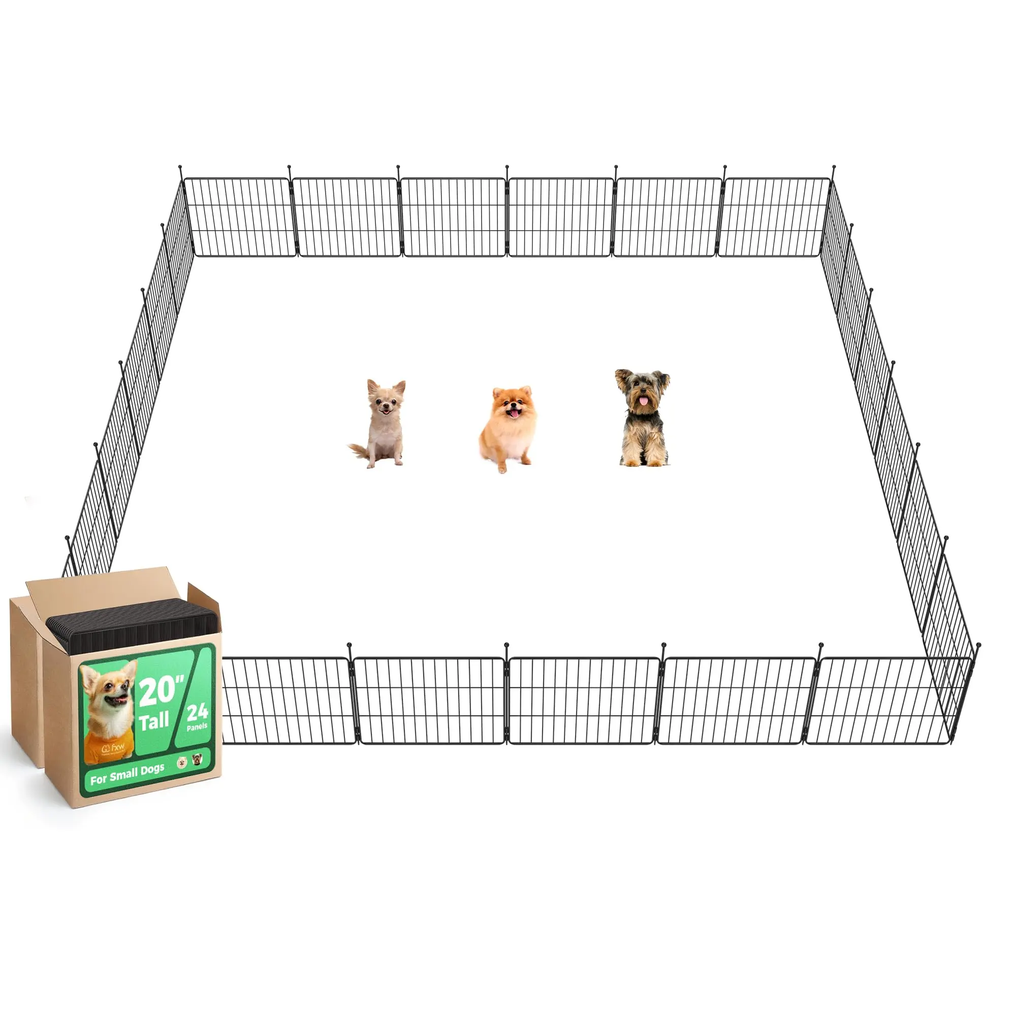 FXW MiniPaws Unleashed Durable Dog Playpen Enclosure - Indoor, Expandable, Portable Puppy-Proof Playpen for Dogs, Puppy-Proof Playpens